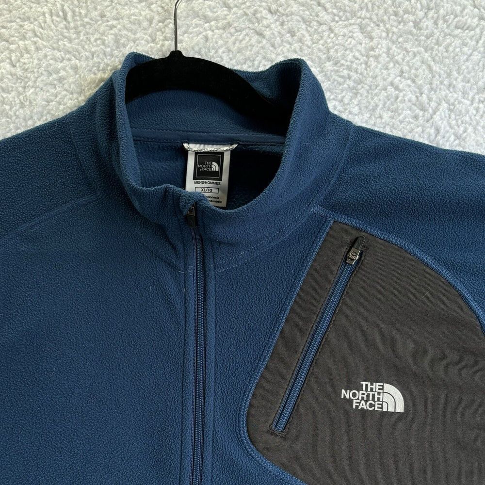 The North Face Pullover Men XL Black Blue 1/4 Zip Fleece Hiking Outdoors